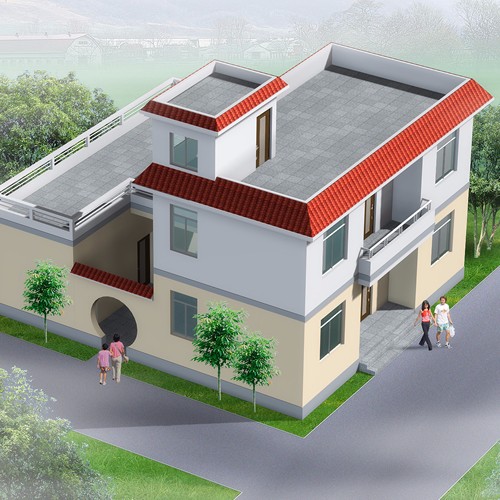11.3X12.5米T94-二层新农村房屋建筑方案图