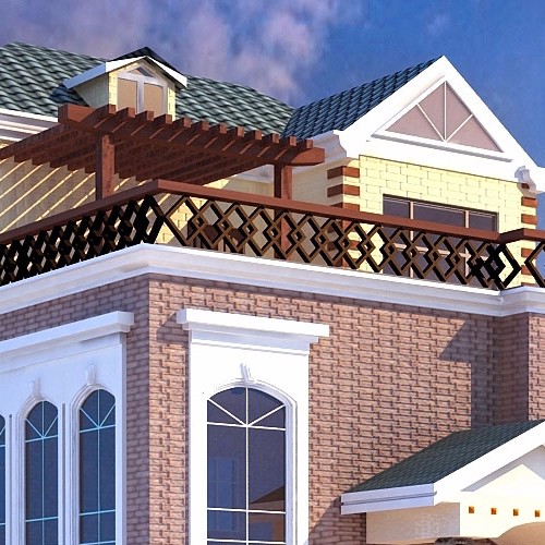 10.6X12.3米B004-二层半坡屋顶别墅建筑结构施工图