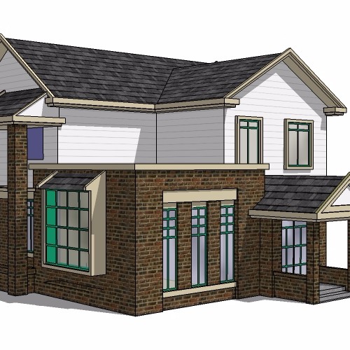 11.7X12.3米T50-一层半自建房建筑施工图